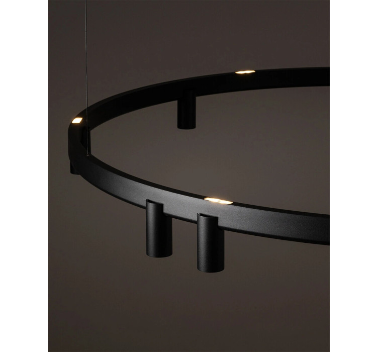 Люстра Nowodvorski 12288 Fourty Round GU10 R35+LED 11+6x10W+9W 3000K 710Lm IP20 чорна3
